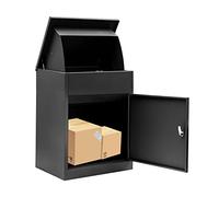 Package Delivery Boxes for Outside, Extra Large Mailbox for Parcel, Galvanized Steel Parcel Mailbox, Wall Mounted Lockable Anti-Theft for Porch,Curbside L-Black