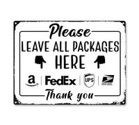 Package Delivery Sign - Delivery Signs For Packages - Please Place Packages In Box Aluminum Rust Free, Pre-Drilled Holes, Weather Resistant 8x12 Inch