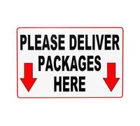 Package Delivery Sign,Please Leave Packages & Deliveries Here Arrow Down, Delivery Instructions for My Packages Indoor Outdoor Signs Aluminum Metal Sign 8X12 Inches