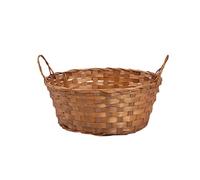 Package of 10 Bamboo Wicker Hampers With Handles Gift Hampers Retail Display Tray Bread Basket (Brown)
