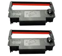 Package of Two SNBC BTP-M280A, BTP-M280D and BTP-M300 Receipt Printer Ribbon, Black and Red, Compatible