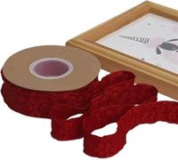 Packaging Accessories Camellia-Patterned Embossed Ribbon with A Wave Design, Ideal for Gift Wrapping(Red,Wide-4cm)