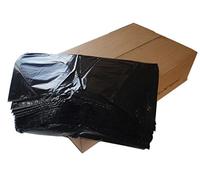 PACKAGING AND DISPOSABLES 200 Heavy Duty Black Refuse Sacks Rubbish Bin Bags 180 gauge 18" x 29" x 39''