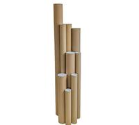 Packaging Now 25 x A3/A4 330mm x 50mm 1.5mm Premium Cardboard Postal Tubes with End Caps for Mailing & Storage - Ideal for Posters, Maps, Blueprints, Artwork & Large Documents