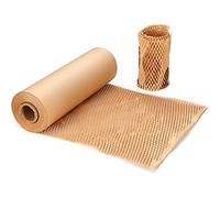 Packaging Paper Honeycomb Cushioning Wrap Roll Perforated-Packing，Cushioning Kraft Paper for Packing/Storing Delicate Items, Easy to Dispense Roll, Alternative to Plastic Cushioning Wrap (38cm*50m)
