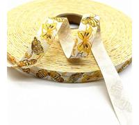 Packaging Ribbon 20yds 15mm Butterfly/Flower Ribbon Handmade Design Printed Ribbons for Wedding Decoration DIY Sewing Fabric(41)