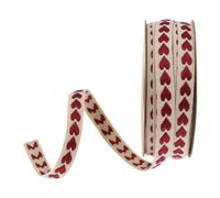 Packaging Ribbon 2pc 10yards/roll 10mm Cotton Hemp Heart Jacquard Ribbon for Clothing Sewing DIY Hair Bows Hat Decor Craft Accessories Brocade(Color4)