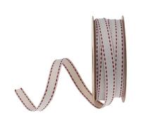 Packaging Ribbon 2pc 10yards/roll 10mm Cotton Hemp Heart Jacquard Ribbon for Clothing Sewing DIY Hair Bows Hat Decor Craft Accessories Brocade(Color1)