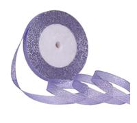 Packaging Ribbon 2pc 25Yards/Roll 10mm Gold/Silver Metallic Glitter Ribbon DIY Craft Sewing Packing Wedding Party Year Decor Tape(21 Light Purple)