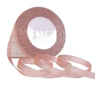 Packaging Ribbon 2pc 25Yards/Roll 10mm Gold/Silver Metallic Glitter Ribbon DIY Craft Sewing Packing Wedding Party Year Decor Tape(109 Korea Pink)
