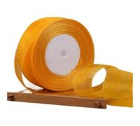 Packaging Ribbon 3pc 12mm 15mm 20mm 25mm 40mm 50mm White Organza Ribbon DIY Crafts Supplies Wedding Party Decoration Wrapping 50yards/Roll(Gold,40mm Organza)