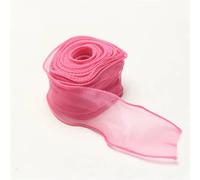Packaging Ribbon 3pc 40mm 10Yards/Roll Fishtail Organza Ribbon for DIY Cake Wrapping Decoration Wedding Party Bow Bouquet Wreath Sewing Supplies(B-Barbie Pink)