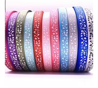 Packaging Ribbon 3pc 5yards 15-38mm Grosgrain Satin Ribbons Printed Star for Wedding Party Decorations DIY Bow Craft Supplies(Color19,15mm(5 Yards))