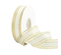 Packaging Ribbon 3pc (8 Meters/lot) 1'' (25mm) Gold Edge Satin Ribbons Packaging Ribbon Wedding(Beige)