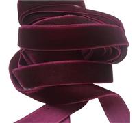 Packaging Ribbon 6mm/9mm/15mm Red Purple Single Face Velvet Ribbon for Handmade Bouquet Wrapping Supplies Home Party Decoration(Wine V033,25mm X 10yards)