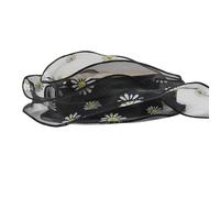 Packaging Ribbon Little Daisy Pattern Ribbon, Gracefull Fish Tail, Decoration, Bow Ribbons, 10 Yard(Black)