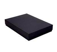 Packaging World A4 Eco-friendly Luxury Rigid Presentation Gift Box, 315 x 220 x 53mm, Black | Deep Gift Box Suitable For Clothes, Books, Stationery & More | 2-Piece Design, Recyclable, Kraft Paper