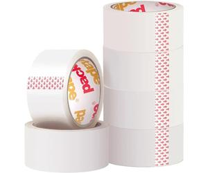 Packatape 6 Rolls General Purpose Packing Parcel Tape - Clear Transparent 48mm x 66m Packaging Tape