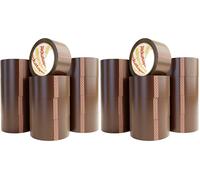 Packatape Brown Packaging Tape, Heavy Duty Packing Tape For Industrial And Warehouse Use, 12 Rolls 48mm X 66m (Pack of 2)