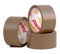 Packatape Brown Packing Tape for Parcels and Boxes - Heavy Duty Brown Packaging Tape Provides a Strong, Secure and Sticky Seal for your Boxes, 3 Rolls Per Pack, 48MM x 66M