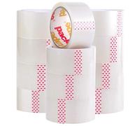 Packatape Clear Packaging Tape, Heavy Duty Transparent Packing Tape For Industrial And Warehouse Use, 12 Rolls 48mm X 66m