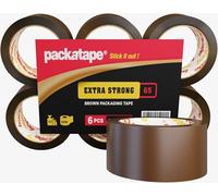 Packatape Extra Strong Parcel Tape Packing Tape 6 Rolls Brown Packaging Tape 48mm x 50m Ideal for Parcel Packaging, Storage Cardboard Boxes