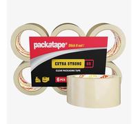 Packatape Packing Tape Extra Strong 6 Rolls Clear Packaging Tape 48mm x 50m Ideal for Parcel, Packing, Packaging, Storage Cardboard Boxes