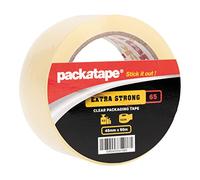 Packatape Single Roll Extra Strong Clear Packaging Tape 48mm x 50m Ideal for Parcel, Packing, Packaging, Storage Cardboard Boxes