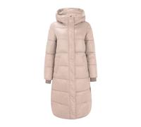 Packaway aterproof Jacket Womens Women's Winter Coat Thicken Hooded Puffer Coat Water Quilted Winter Long Jacket With Button Down Padded Jacket terproof jacket women hiking coat women (Beige, M)