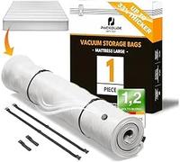 PACKDUDE Mattress Vacuum Bag for Super King Size up to 200x200cm (79”×79”) (Bag Size: 250x240cm / 98.4”×94.5”) I Mattress Vacuum Storage Bags for Foam, Gel & Latex I Kit with Cover, Clips & Straps