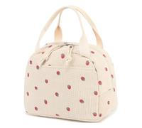 Packed Lunch Bag, 26x18x21cm Lunch Bags for Women, Cute Strawberry Print Design, Lunch Bag Adults Kids Insulated Cooler Tote, Lunch Bags for Work School Picnic Travel