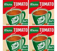 Packet Soup Bundle Pack with Knorr Tomato Quick Soup 60g - 4 Pack | Instant Tomato Soup Mix, No Artificial Flavour Enhancers.