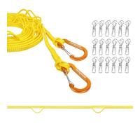 Packgoape Portable Travel Clothesline, Windproof Clothes Laundry Line with Clothespins & Hang Holes, Indoor & Outdoor Clothes Drying Rope for Hotel, Backyard,Cruise Ships, Camping