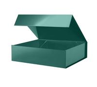 PACKHOME Large Green Gift Box 13.5x10x3.5in Magnetic Lid for Shirt