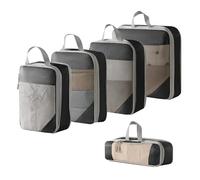 Packing Cubes 5/3Pc/Set Travel Storage Bag Waterproof Large Capacity Luggage Clothes Sorting Packing Cubes Suitcases Organizer Set(5pcs-Black)