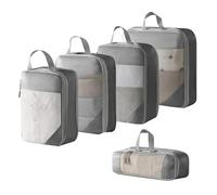 Packing Cubes 5/3Pc/Set Travel Storage Bag Waterproof Large Capacity Luggage Clothes Sorting Packing Cubes Suitcases Organizer Set(5pcs-Gray)