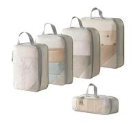 Packing Cubes 5/3Pc/Set Travel Storage Bag Waterproof Large Capacity Luggage Clothes Sorting Packing Cubes Suitcases Organizer Set(5pcs-Beige)