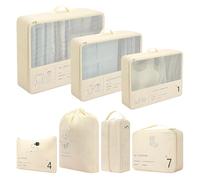 Packing Cubes for Suitcase 7 PCS Packing Cubes for Travel Waterproof Travel Bags Organiser (Beige)