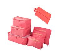 Packing Cubes for Suitcases Luggage Organizers Bag Travel Storage Bags Pouch Suitcases, Organiser Bags, Waterproof Backpack Suitcase, Travel Essentials Compression Bags 7 Pieces (Orange)