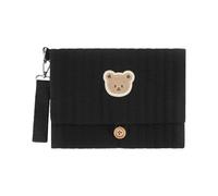 Packing Cubes for Travel Compression for Carry on Rose Cute Bear Embroidery Clutch Multiple Pockets Baby Organizer Stroller Attachment With Wipes Pocket Travel Mom Cord Bags (Black, One Size)
