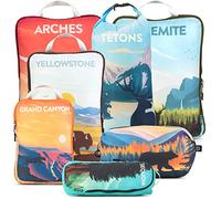Packing Cubes for Travel-Extra Large Luggage Organizers 7 Piece Set-Ultralight, Expandable/Compression Bags for Clothes by TRIPPED Travel Gear (National Parks)