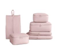Packing Cubes Set - Expandable Compression Bags 6 Pieces | Luggage Organizer, Convenient Storage Solution for Clothes, Shoes, Trousers, Men, Women, Teens, Raga, pink, Please refer to the description