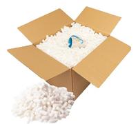 Packing Peanuts White ECO Packaging Filler Water Soluble Compostable Biodegradable Loose Fill Packing Chips Void Filler (5 Cubic Ft)