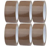 Packing Tape/Parcel Tape - 6 Rolls of Brown Tape 48mm x 66m, Packing Tape Strong for Moving House, Packing Parcels, Cardboard Boxes & Cartons by Red Rainbow