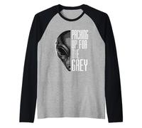 Packing Up for The Grey Funny Pun and Retro Alien Raglan Baseball Tee