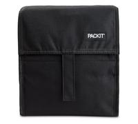 Packit Freezable and Foldable Lunch Food Cooling Bag with Gel Lining and Zip Opening, Fabric, Black