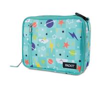 PackIt Freezable Classic Lunch Box, Happy Clouds, Built with ECOFREEZE Technology, Fully Freezable, Collapsible, Reusable, with Zip Front Pocket and Buckle Handle, Designed for Fresh Lunch On The Go