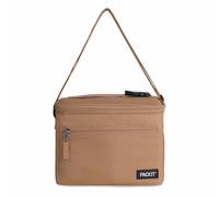 PackIt® Freezable Essential Cooler, Almond, Built with ECOFREEZE Technology, Fully Freezable, Collapsible, Reusable, With Removable Crossbody Strap, Top Clip Handle, Designed for Fresh Office