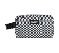 PackIt Freezable Snack Box, Checked Out, Built with ECOFREEZE Technology, Collapsible, Reusable, Zip Closure with Buckle Handle, Designed for Work Snacks, Fresh Snacks On The Go, Adults, and All Ages
