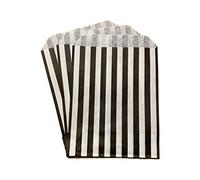 Packitsafe 200 x Black Candy Bags 5x7 Inch, Paper Stripped Stripe Bag, Party Sweets Bags